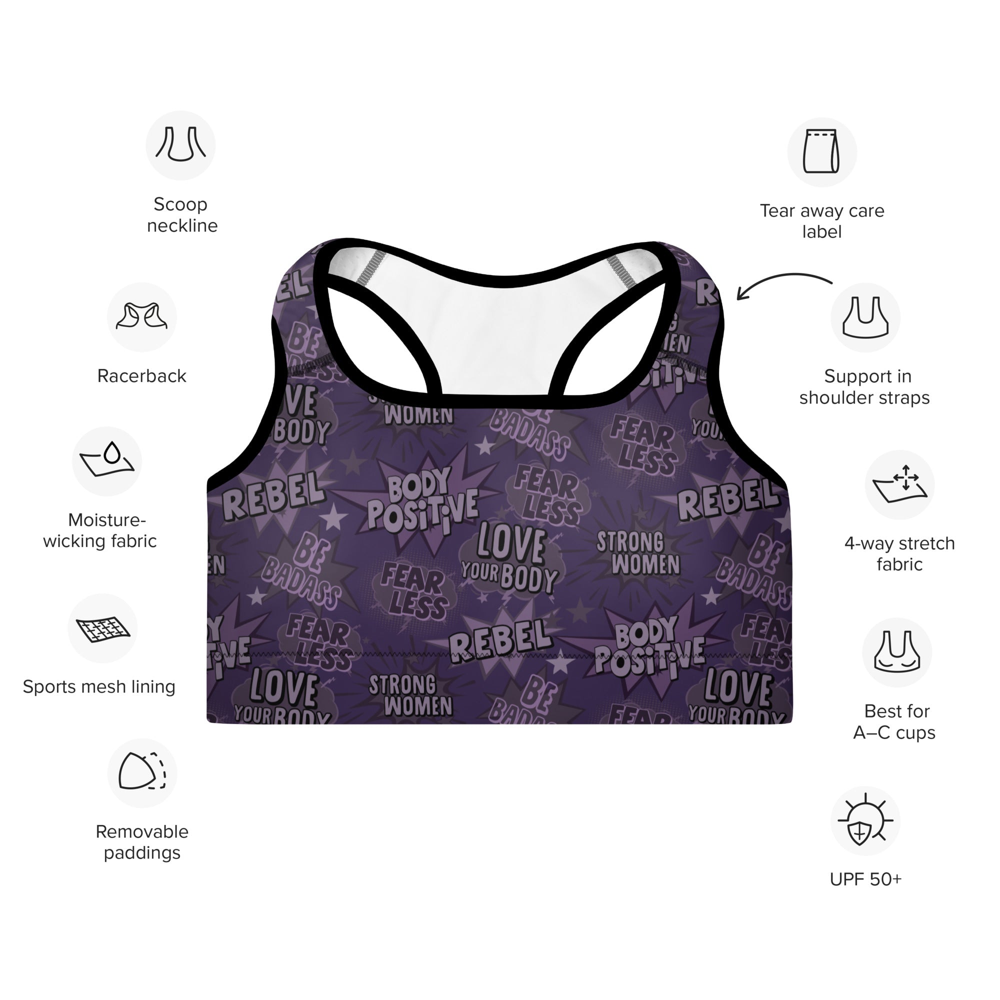 Empower Sports Bra in Purple